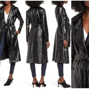Leith Faux Patent Leather Trench - Size XL